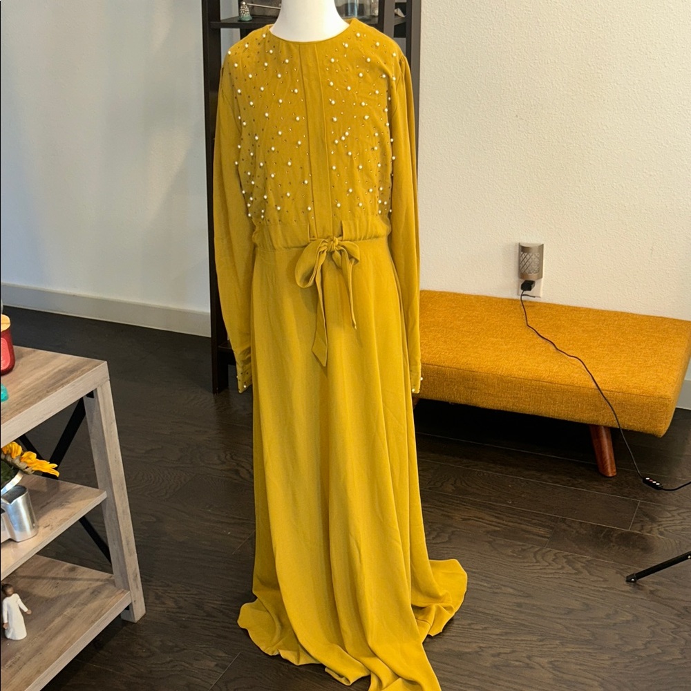 Chic Mustard Long Sleeve Dress